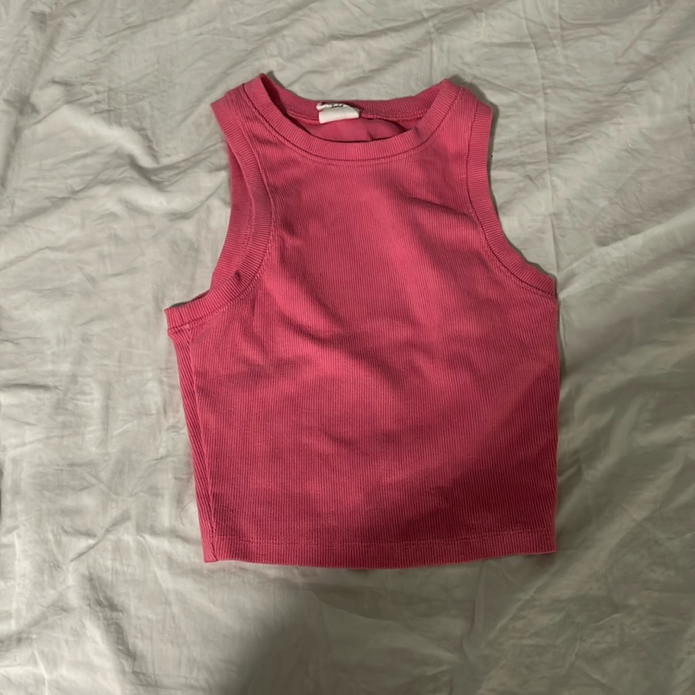 From tilly's, pink high neck crop top